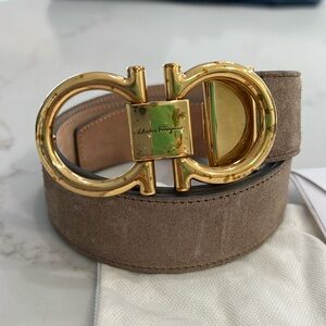 Salvatore Ferragamo Dark Sand belt size 32